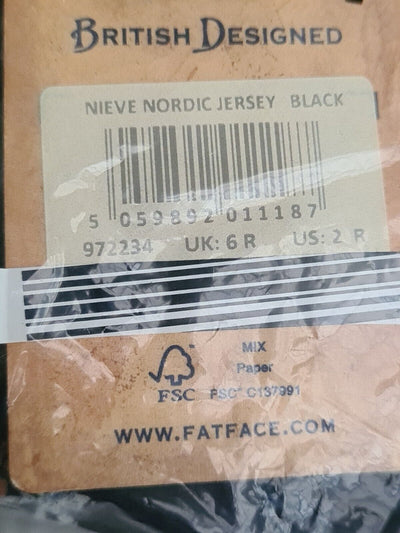 Fat Face Nieve Nordic Stripe Jersey Dress. Black. Size UK 6 **** V281