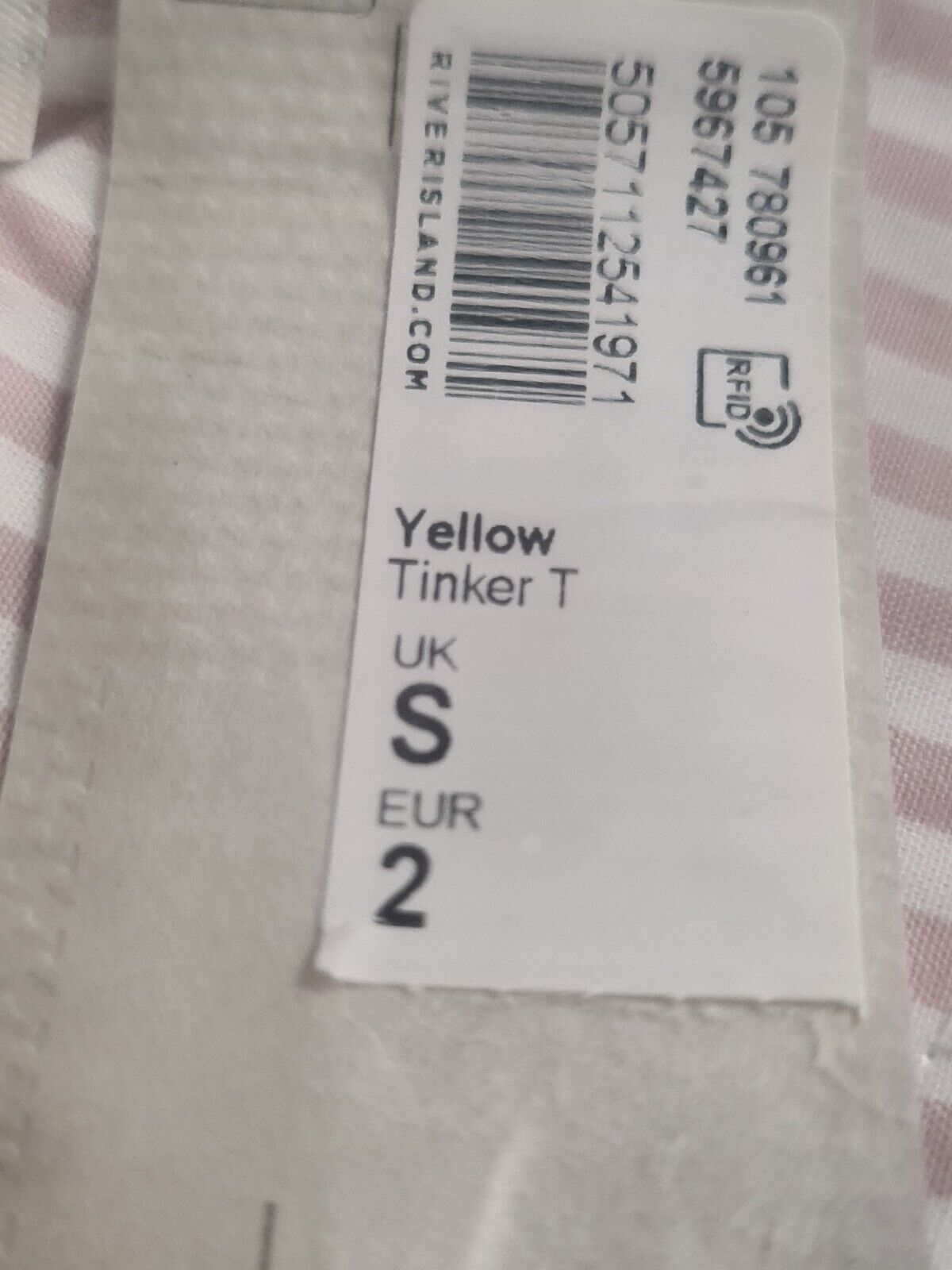 River Island Shirt - Yellow Tinker t. UK Small **** Ref V165