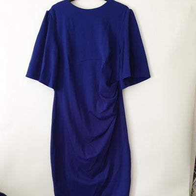 Quiz R. Blue Marc Round Neck Royal Blue Dress Size 12 ****Ref V253