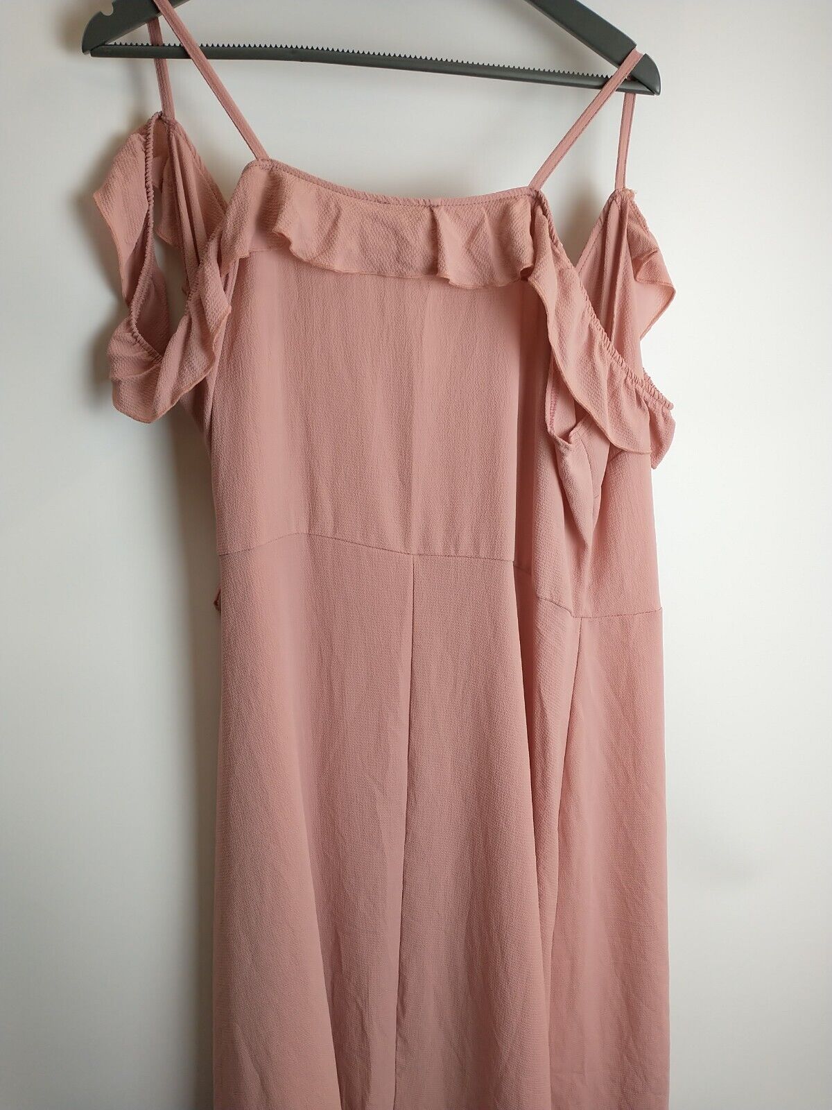 Yours Ruffle Wrap Cold Shoulder Pink Maxi Dress Size 20 **** V112