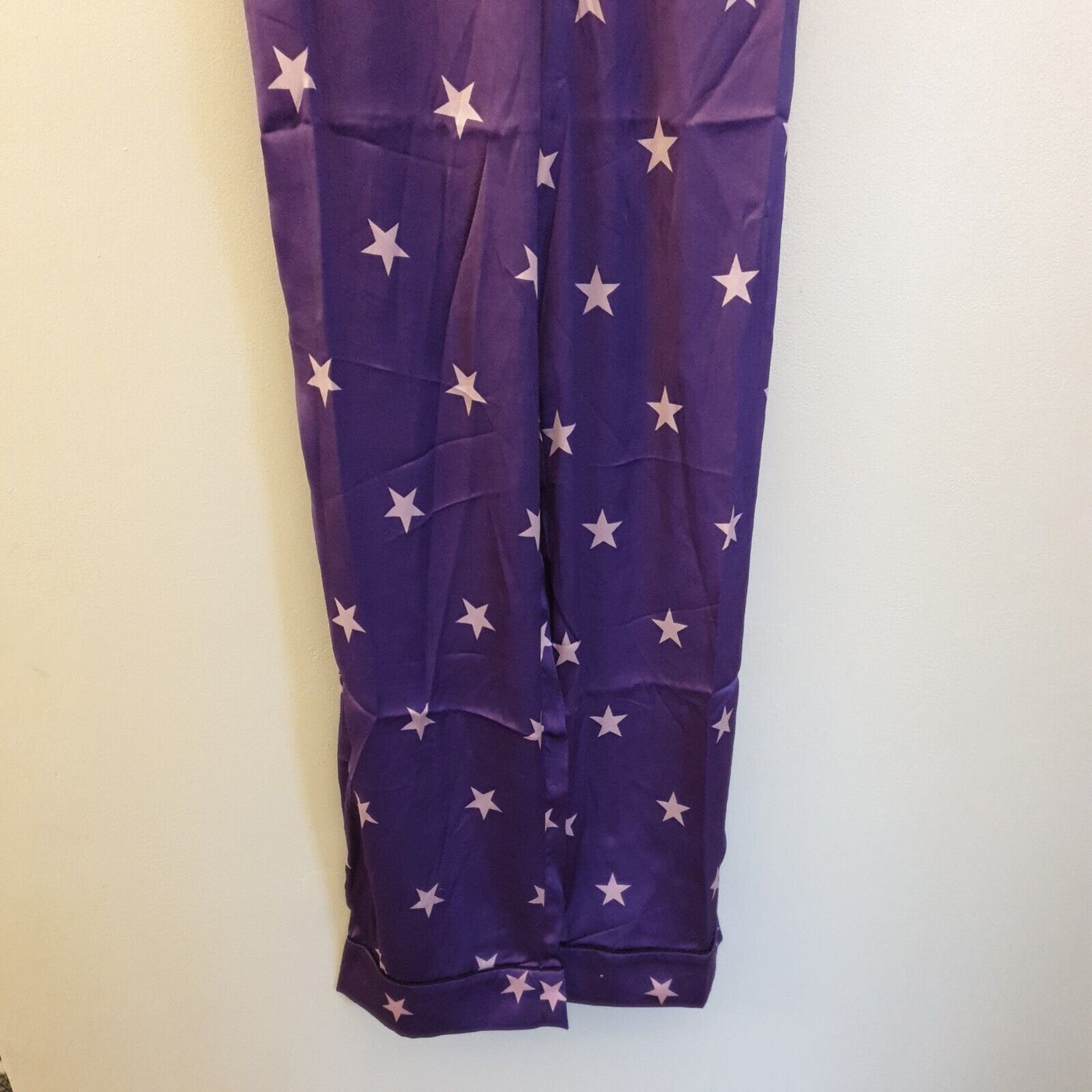 Pieces Satin Star Print Pajama Set Violet Star UK XS ****Ref V387