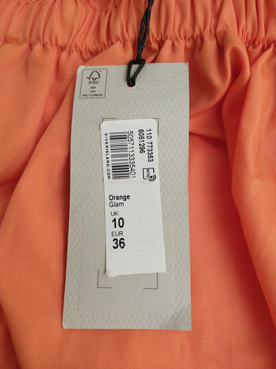 River Island Orange Gathered Neckline Midi Dress Size 10 **** V233