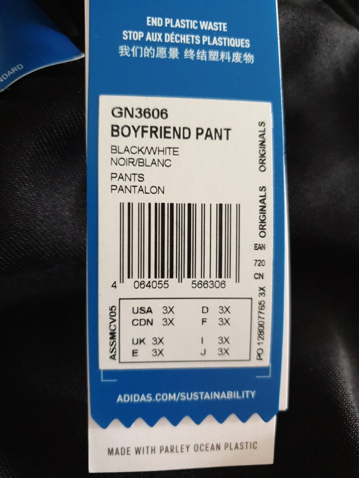 Adidas Boyfriend Pant Black/White Uk 3X****Ref V549