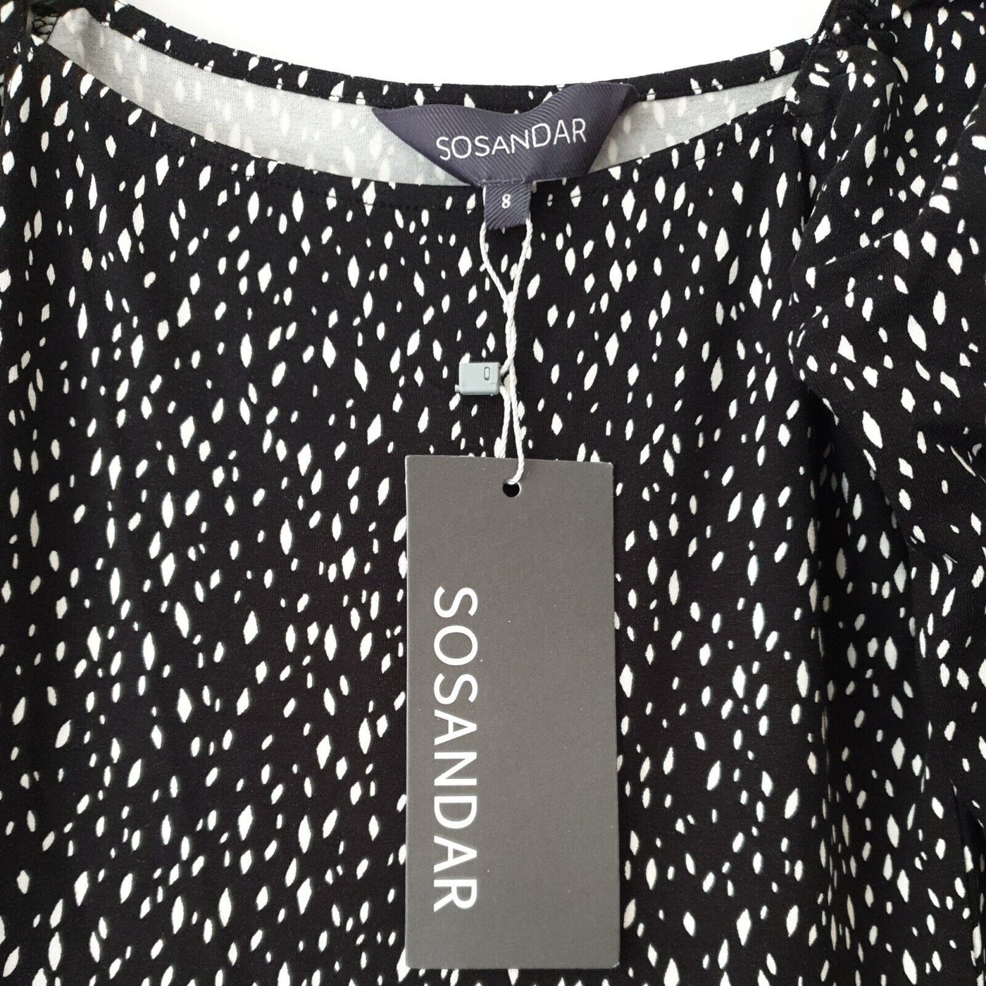 Sosander Multi Fleck Print Square Neck Jersey Fit And Flare Midi Dress Size...