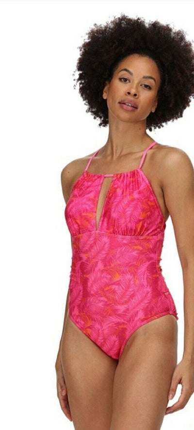 Regatta Halliday Costume Pink Print Uk16****Ref V438