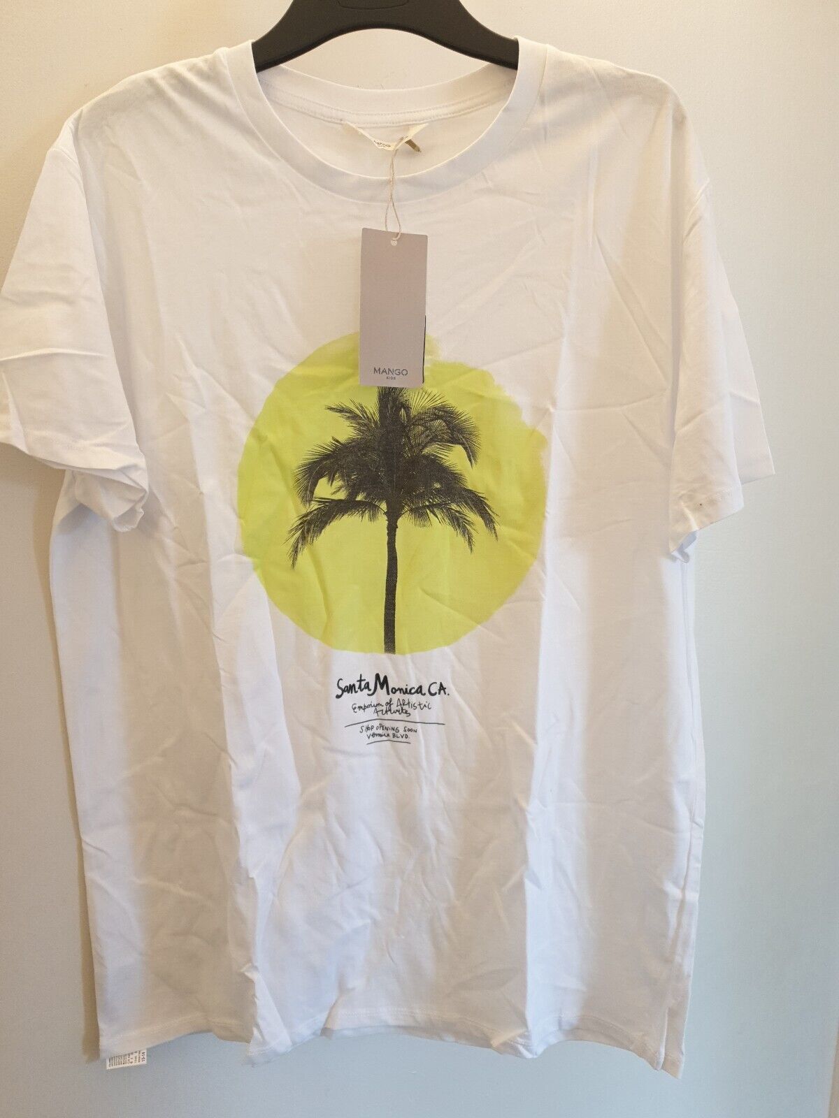 MNG White Tshirt Santa Monica CA Size 13-14y Ref A 22