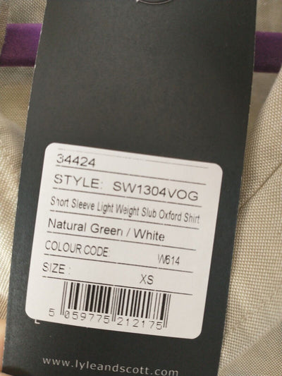 Lyne & Scott Natural Green Shirt. UK XS ****V27