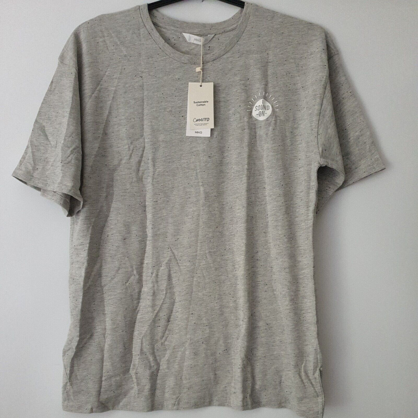 Mango Teen boys Grey Tshirt turn up the music Size XS-S ****Ref V439