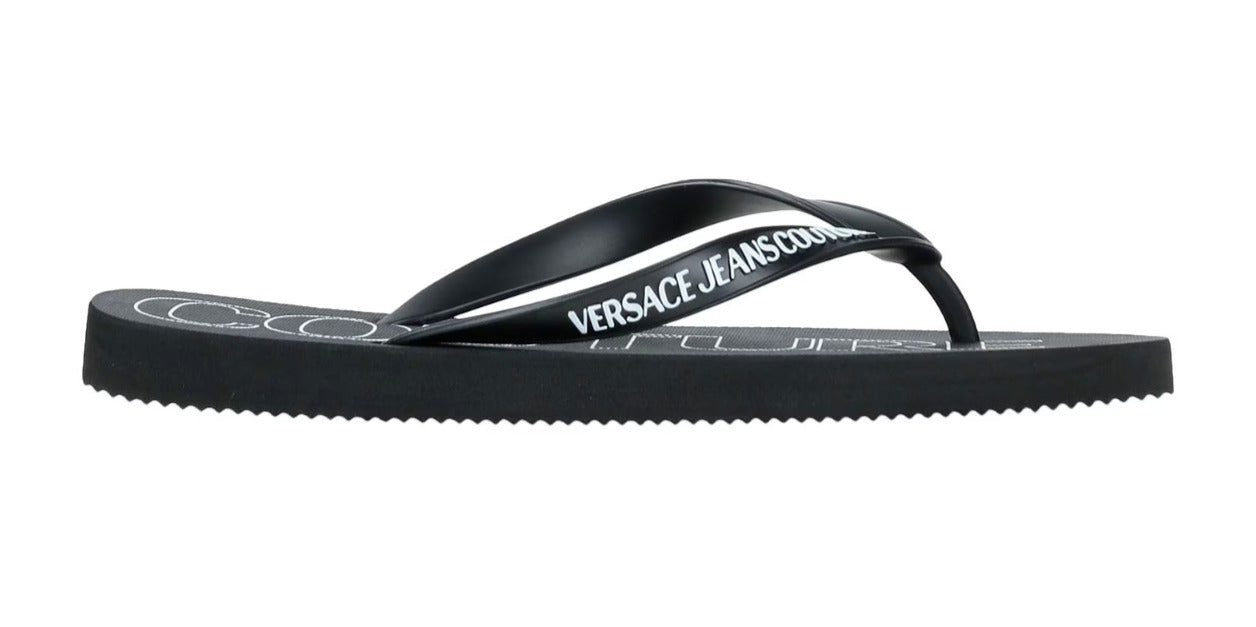 VERSACE JEANS COUTURE Flip flops. Black. UK 6. VS2