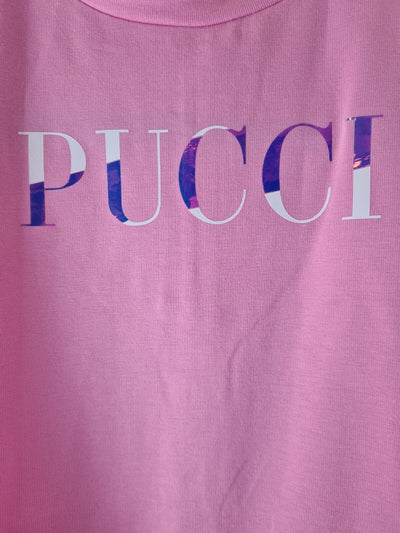 Emilio Pucci Baby Girls Pink Cotton Logo Dress Size 18 Months **** V416