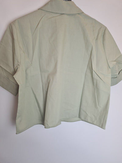 River Island Khaki Utility Cropped Shirt Size 12 **** V369