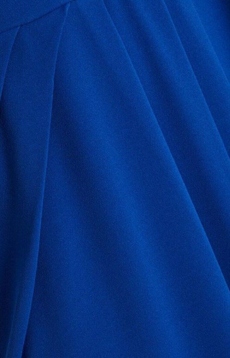 Quiz Curve Royal Blue Scuba Crepe Frill Dress Uk16****Ref V439