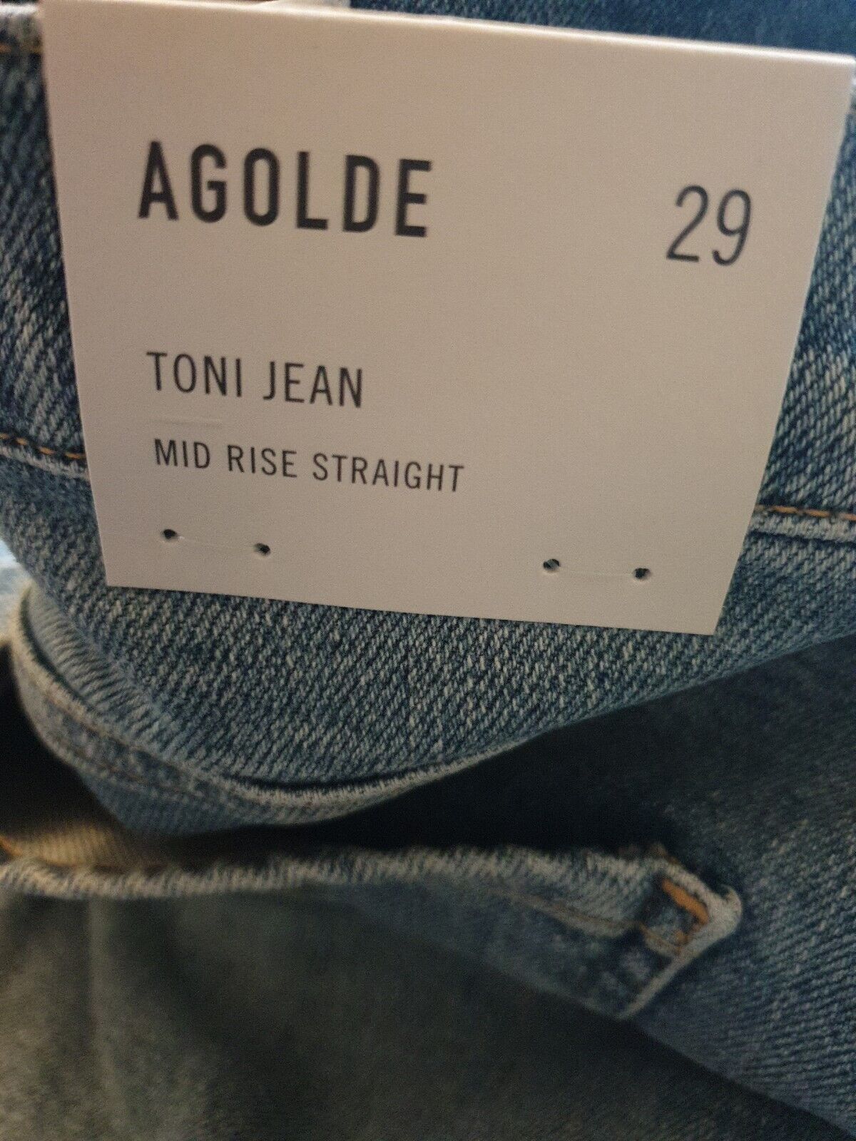 Agolde Toni Mid-Rise Straight Jean - Precipice Size 29