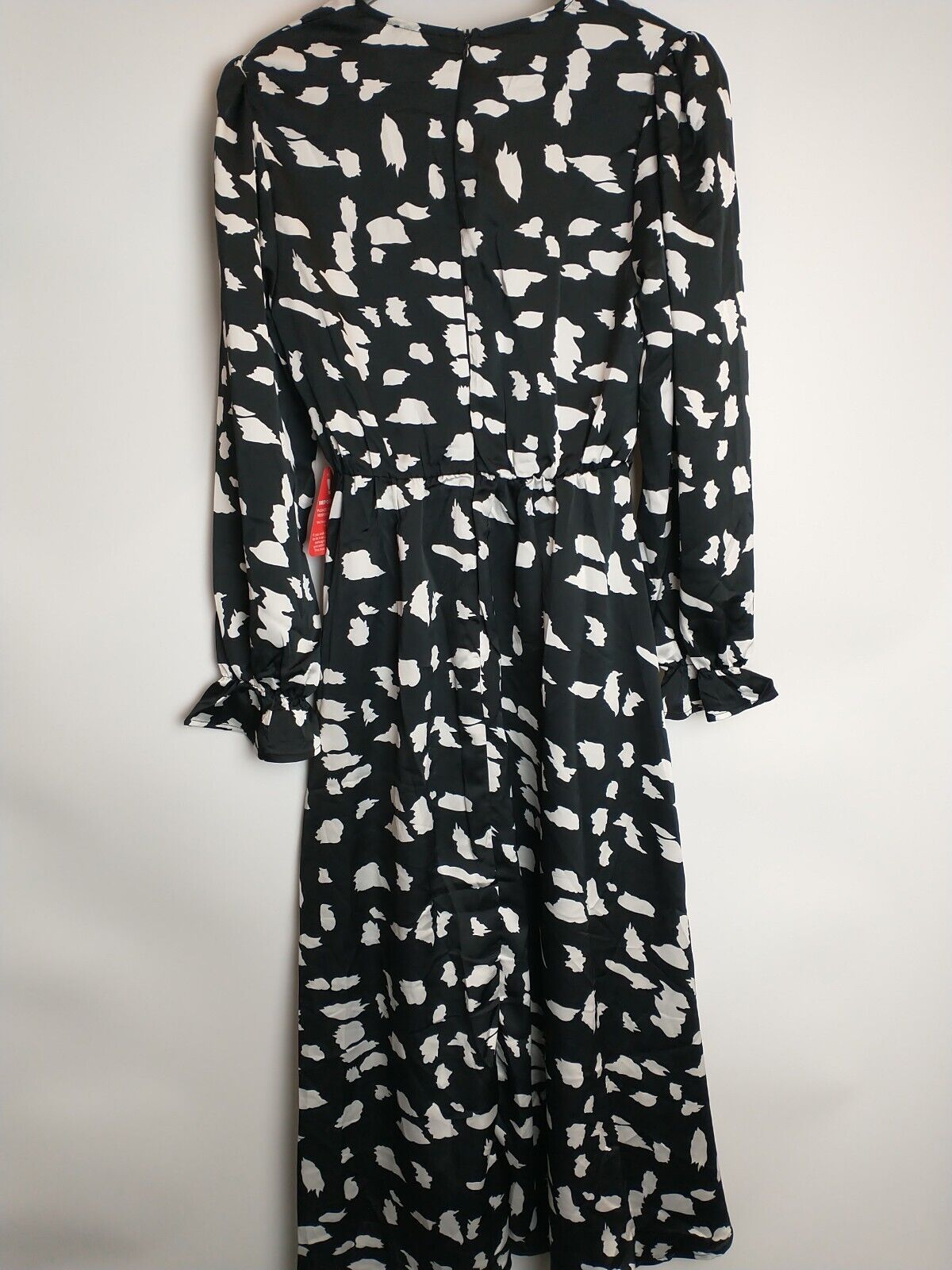 Ax Paris Black And White Printed Wrap Midi Dress Size 6 **** V497
