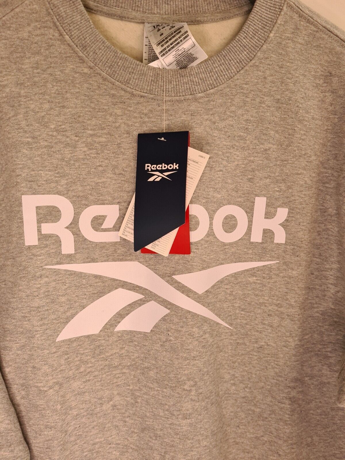 Reebok Womens Grey Identity Logo Fleece Crew Sweatshirt. UK 3XL **** V517