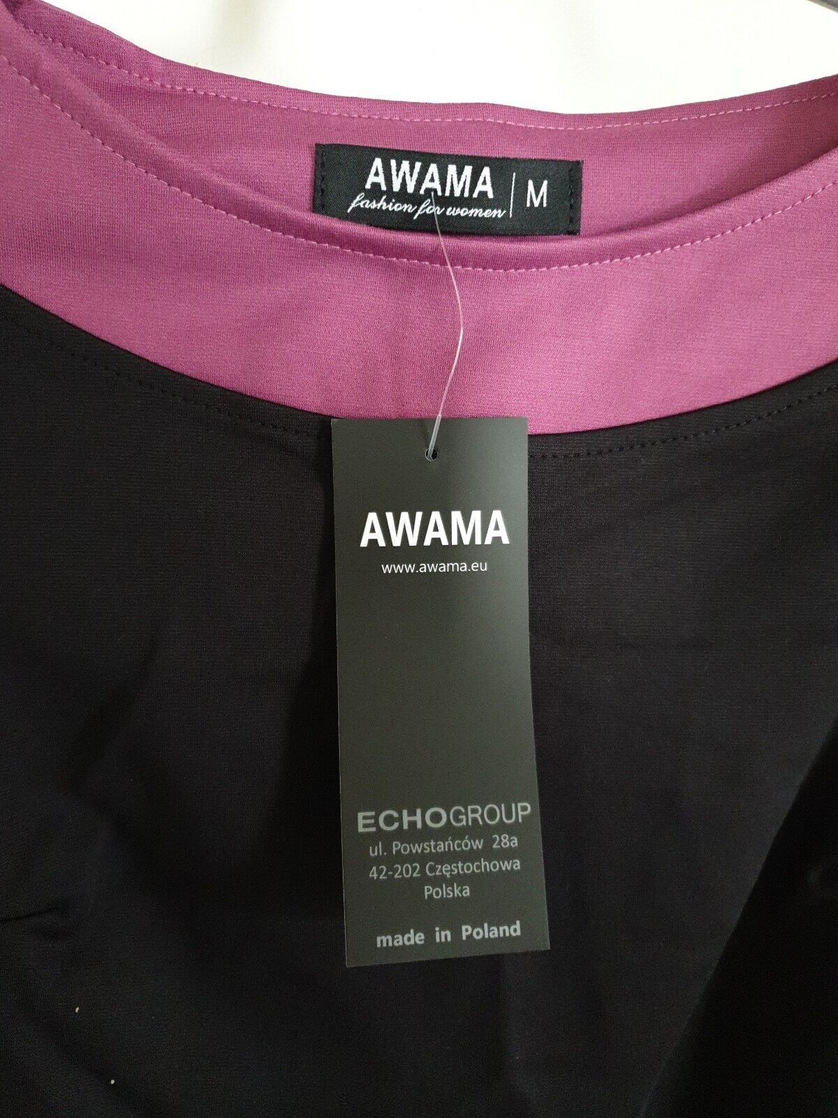 Awama Dress Black/purple Midi Size M Ref Hv13