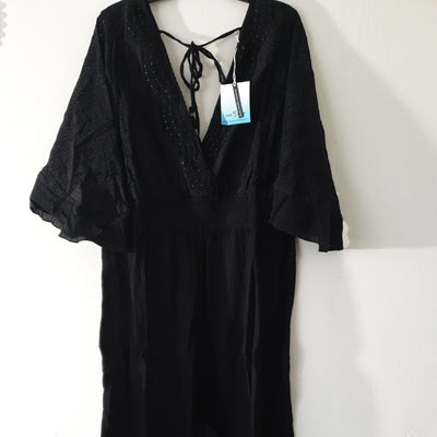 River Island Black Beach playsuit Uk24****Ref V107