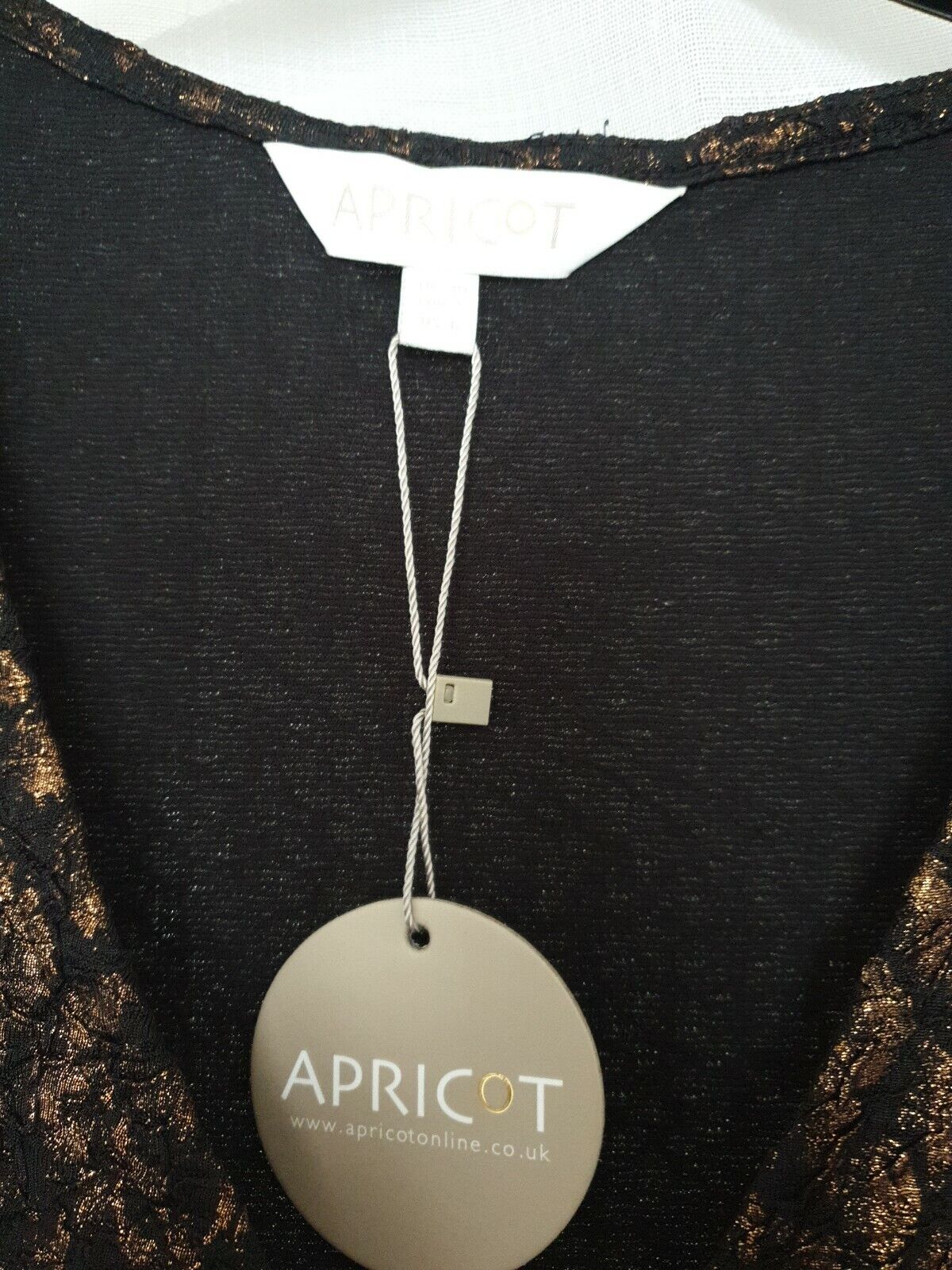 apricot Foil Asymmetric Hem Wrap dress Uk10 Ref Sc8