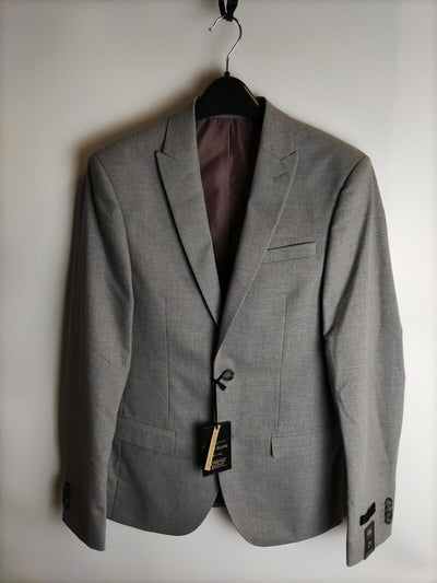 River Island Suit Jacket. Stretch Skinny. Grey. 40 L. ****VH5