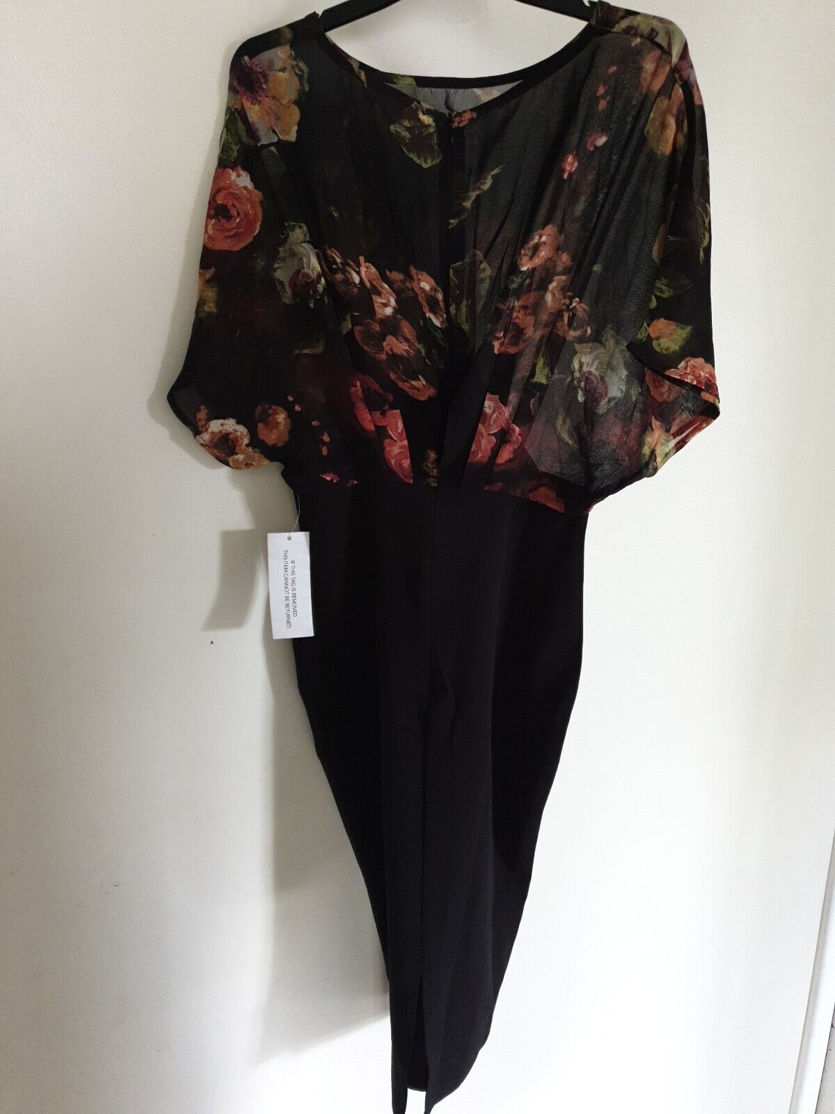 Silk Fred Autumn Batwing Floral Top Size 8