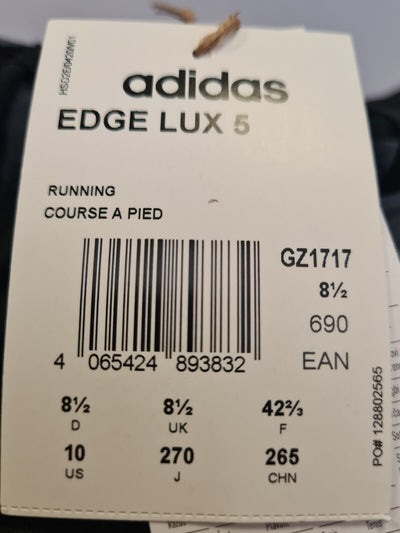 Adidas Edge Lux 5 Womens Running Black Trainers Size UK 8.5 **** VS1