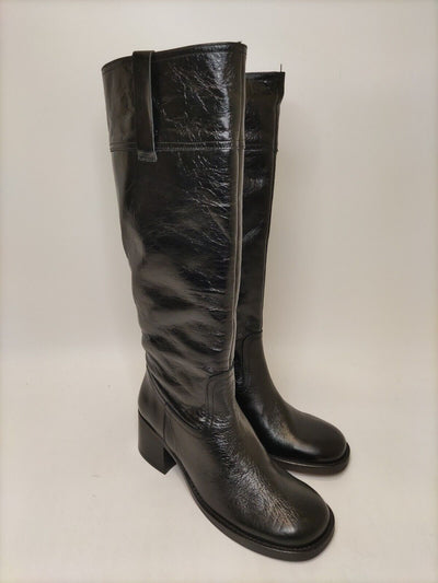 Office London. Leather Black Thigh High Boots. UK 4. ****VS1