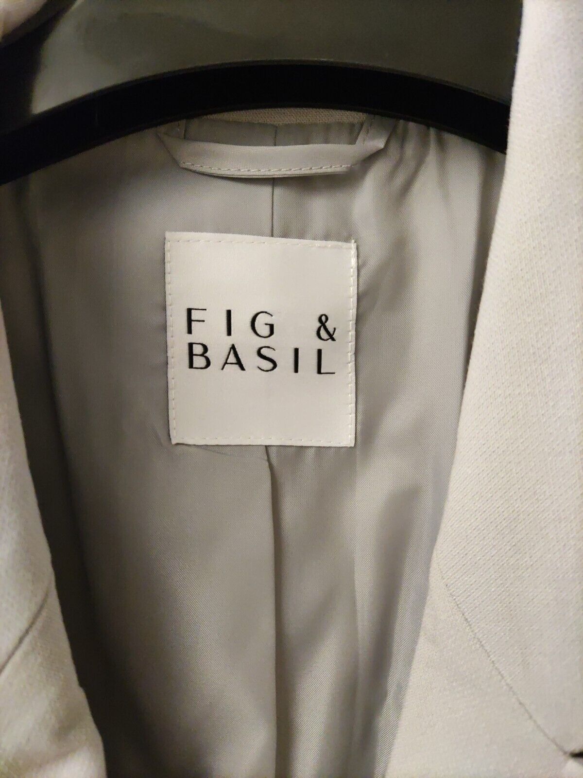 Fig & Basil Longline Double Breasted Blazer Grey. UK 12.