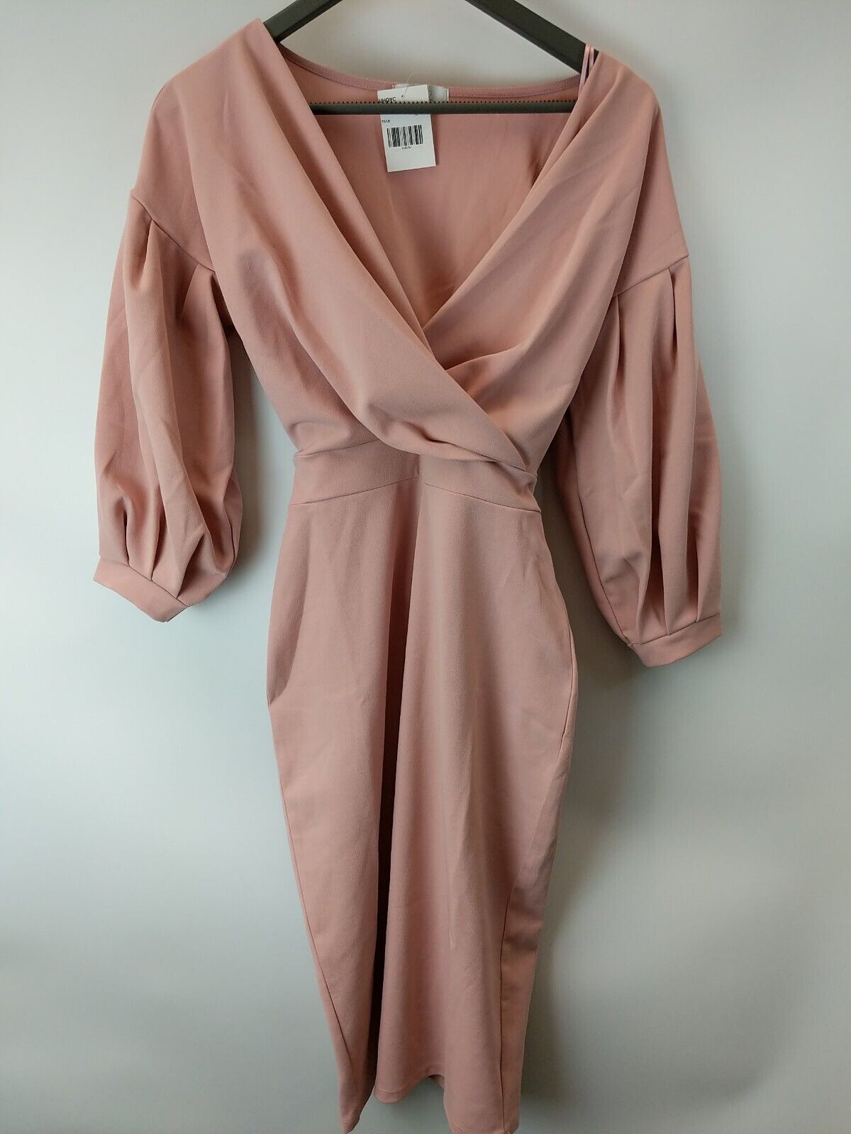 Quiz Pink Wrap Midi Dress Size 12 **** V395