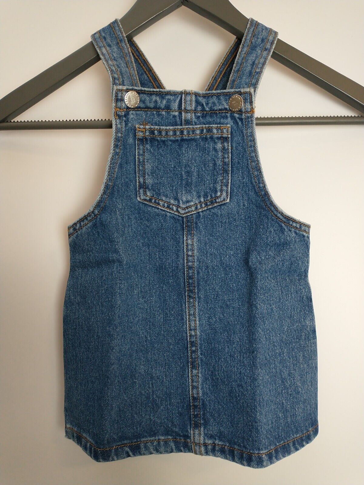 Mango Baby Elva Denim Patch Pocket Dress Size 12-18 Months **** V97