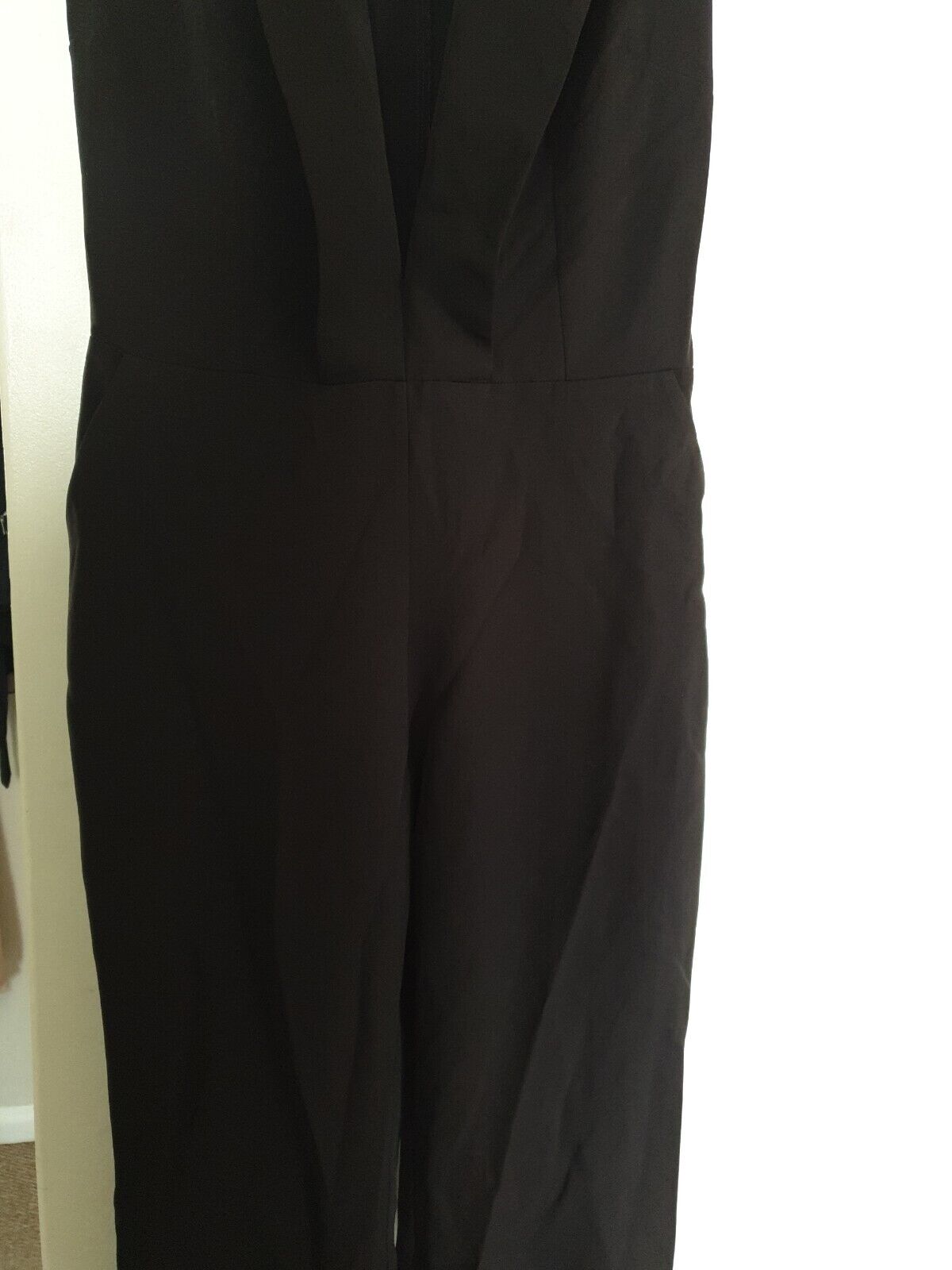 Marmuri Black Plunge Sleeveless Jumpsuit Uk12 Ref Hv19