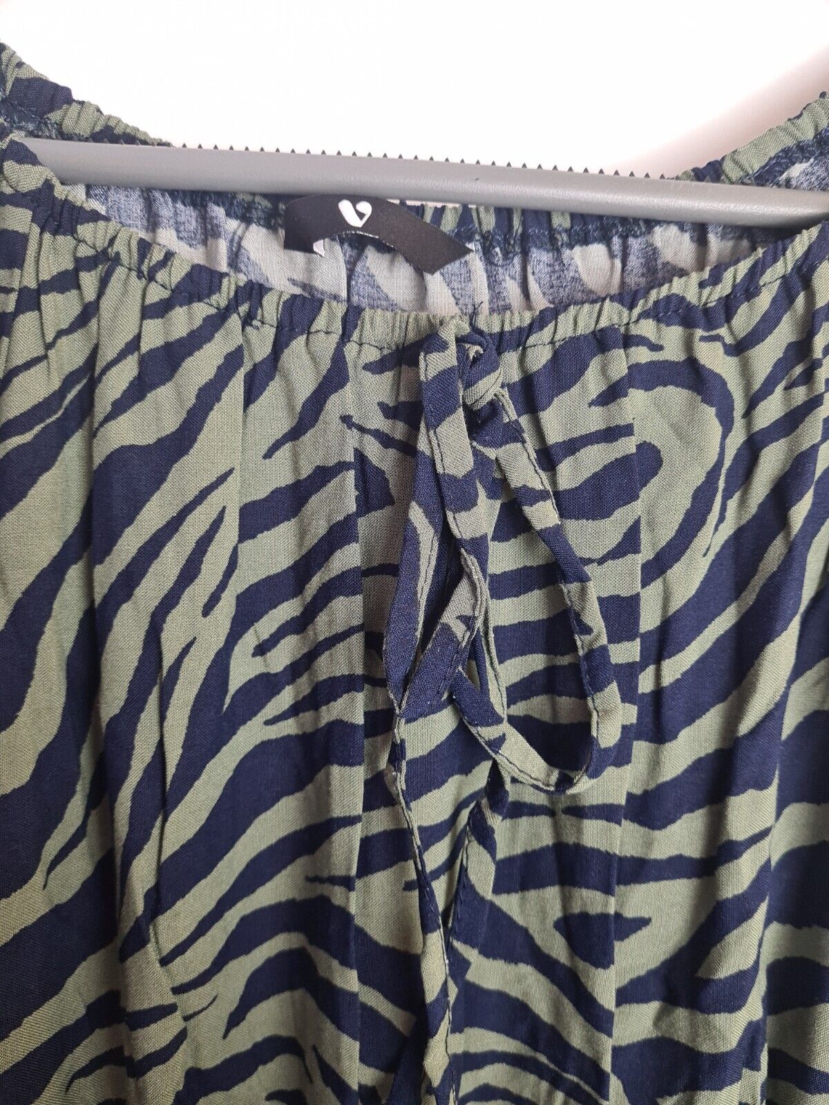 Womens Green Zebra Print Long Sleeve Tiered Midi Dress Size 14 **** V315