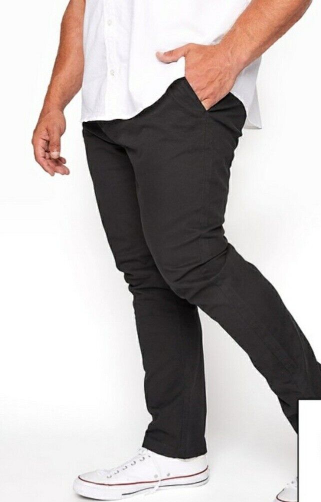 Badrhino Essential Chino Black Trousers Size 40x34****Ref V376