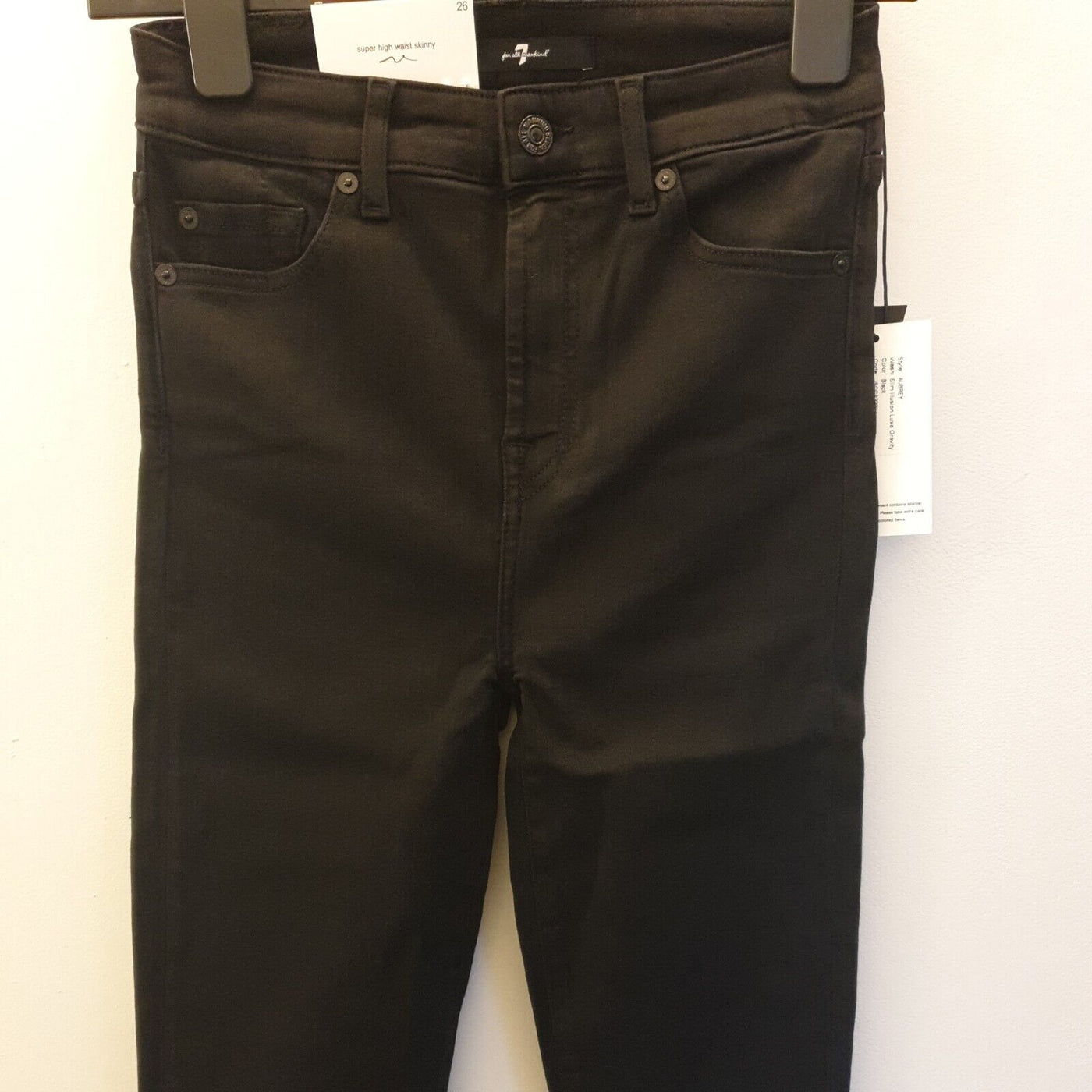 7 for all mankind Aubrey Slim Illusion Luxe Gravity Jeans Black Size...