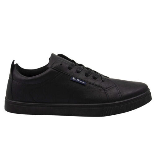 Ben Sherman Micky Synthetic Black Low Lace Up Mens Trainers- Black