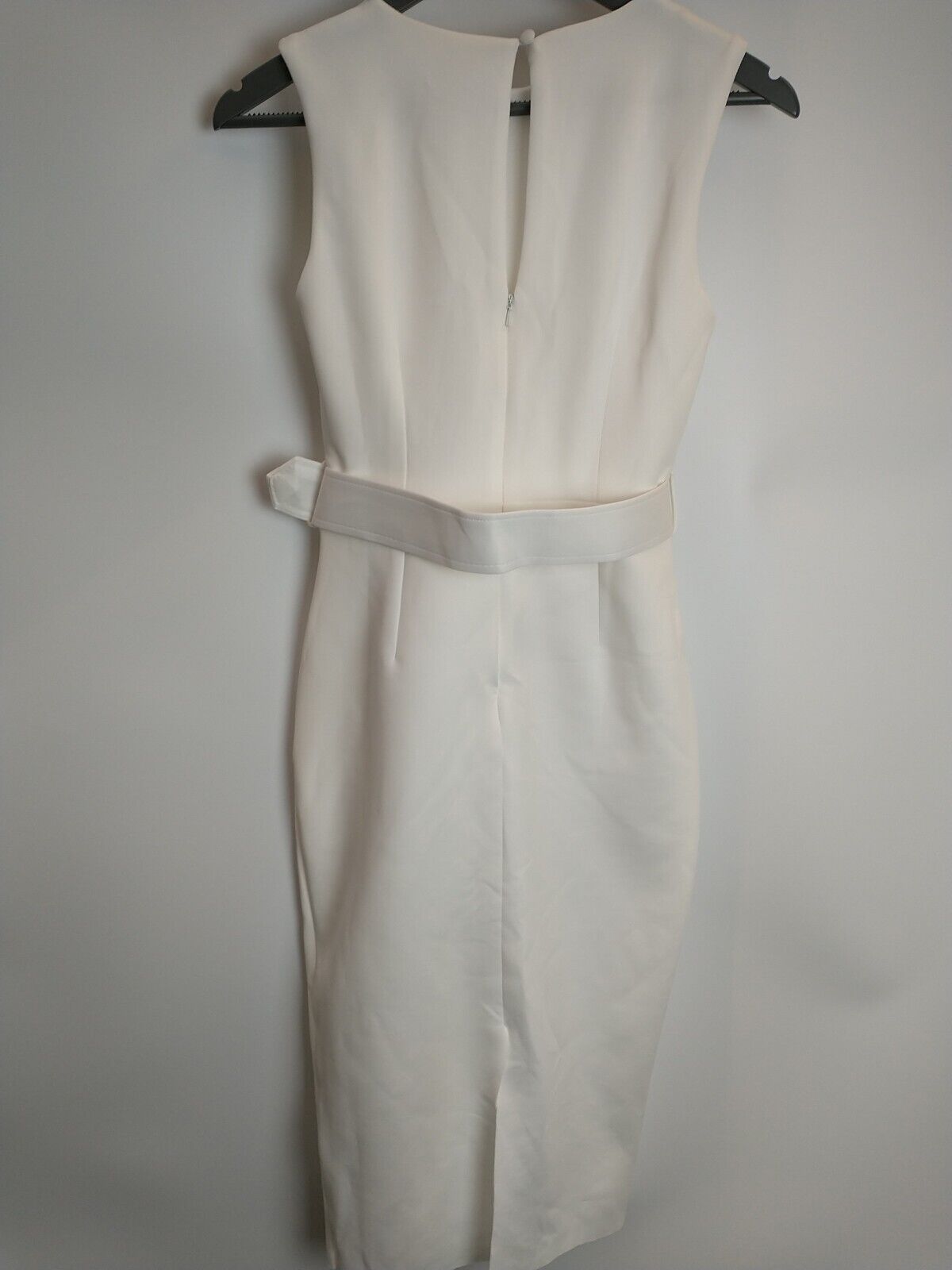 River Island White Belted Bodycon Midi Dress Size UK 6 **** V257