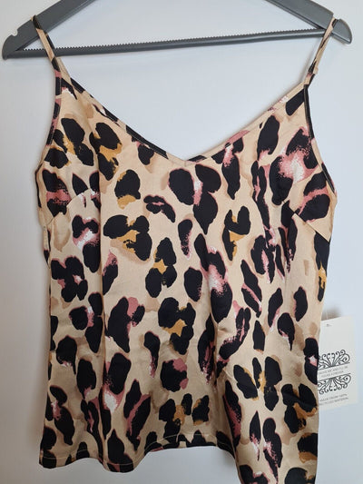 Never Fully Dressed Paola Brown Leopard Cami Top Size UK 6 **** V183