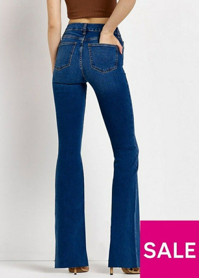 River Island Petite Mid Rise Flare Vanity Jeans Uk Petite 10****Ref V540