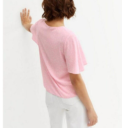 New Look Knit Line Flower Pink Uk10****Ref V378