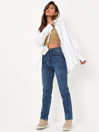 Missguided Classic Straight Leg - Clean Wash Jeans - Blue. UK 10 **** Ref V495