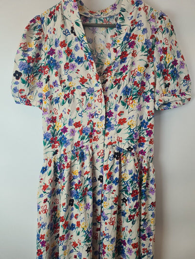 Michelle Keegan Button Up Floral Printed Maxi Dress UK 8 **** V244