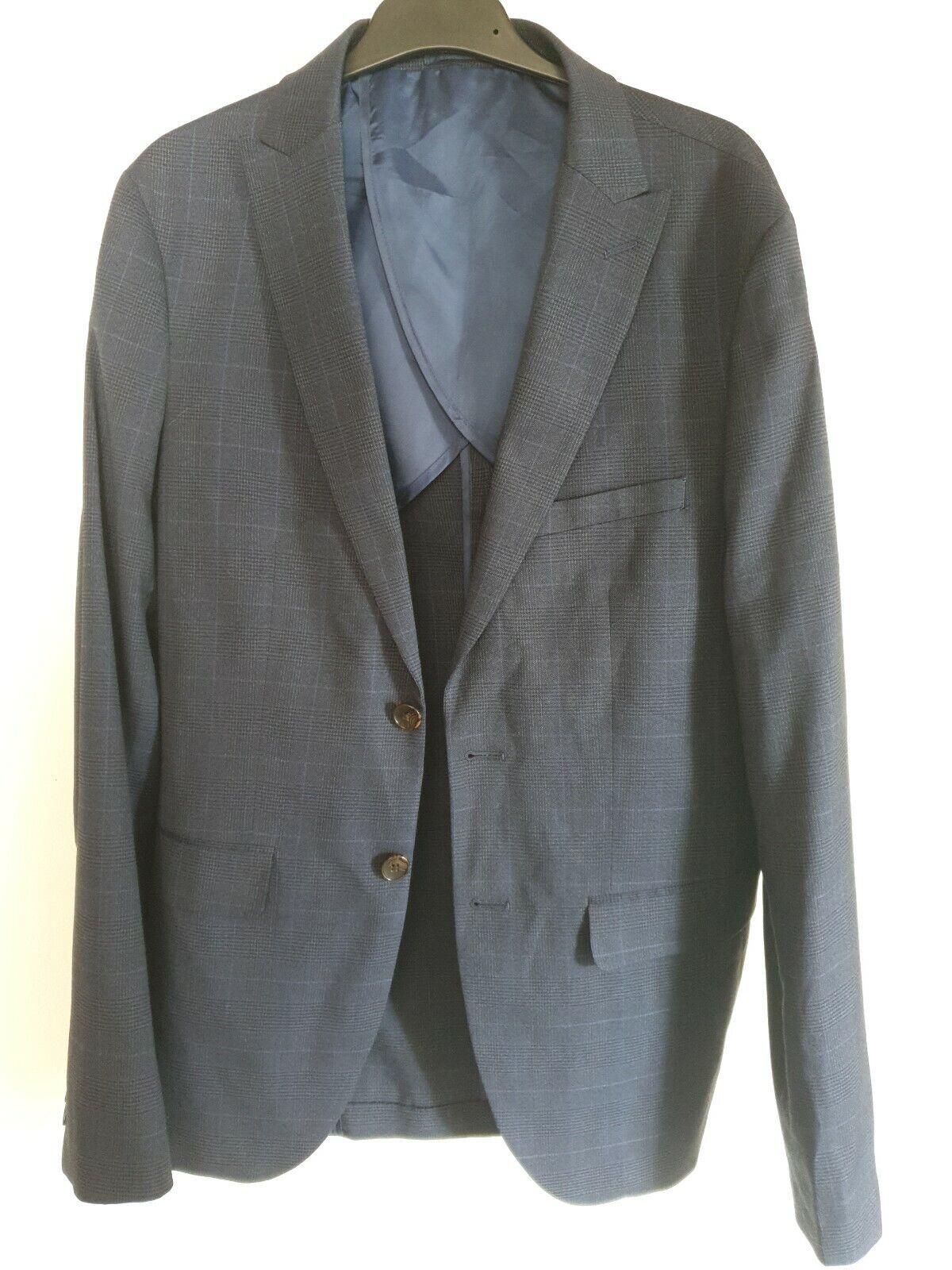 moss london Skinny Fit Blazer Blue V1 U.k Chest 38in/97cm Long Ref HU