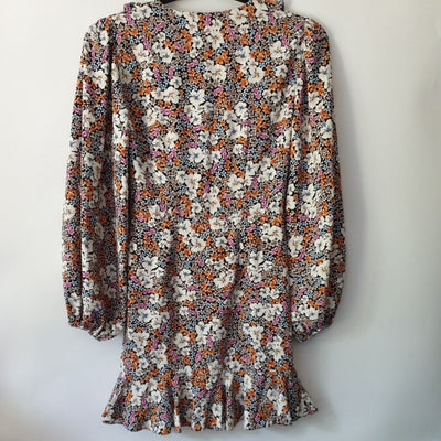 River Island Floral Print Dress/ playsuit Frill Uk10****Ref V26
