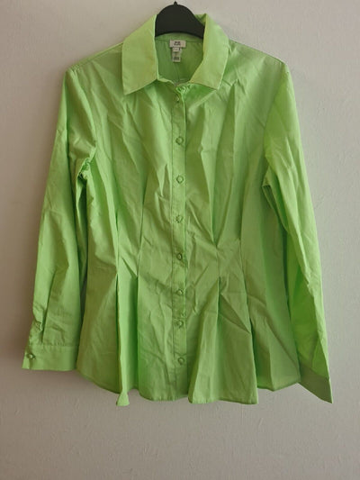 River Island Cinched Waist Poplin Shirt Green Size 10****Ref V438