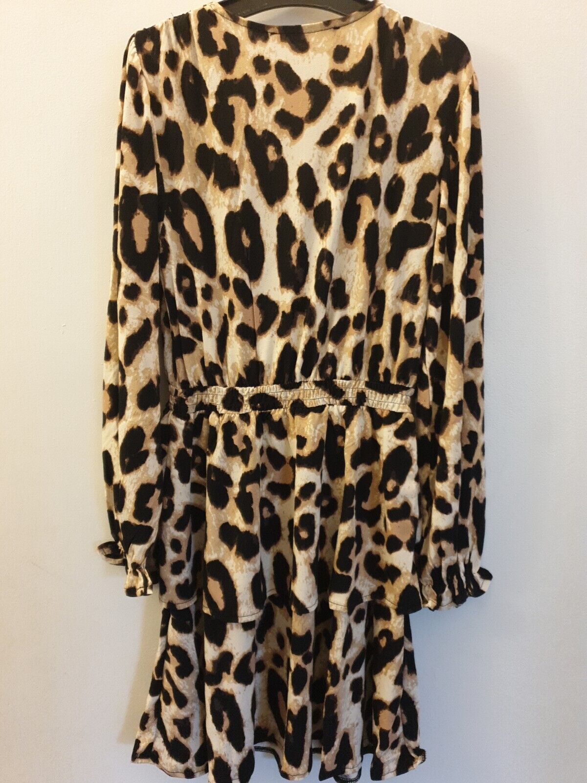 Womens Animal Print Dress Long Sleeve- Brown. Uk8****Ref V574