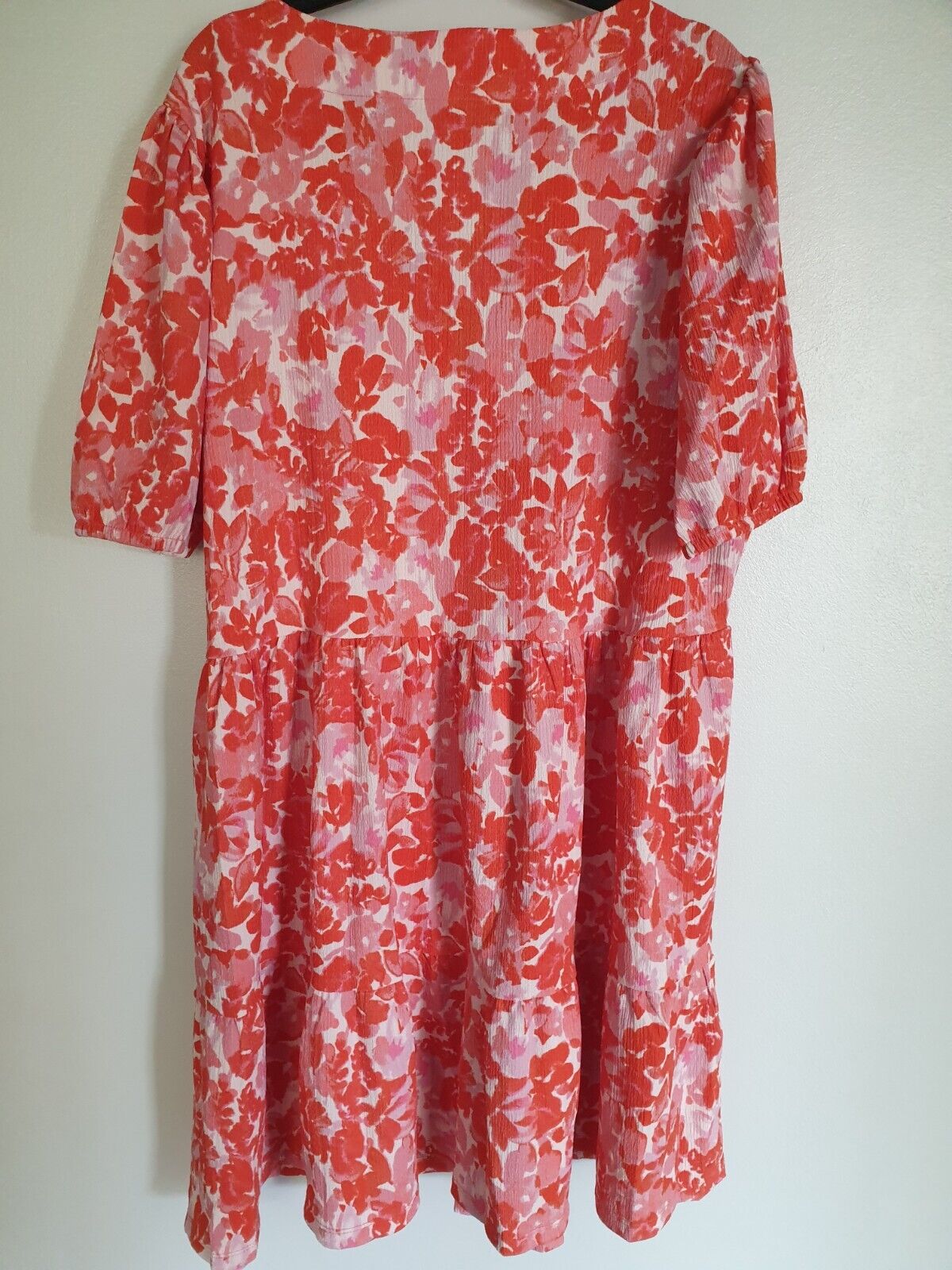 Womens Dress Red Print Uk18 ****Ref V431