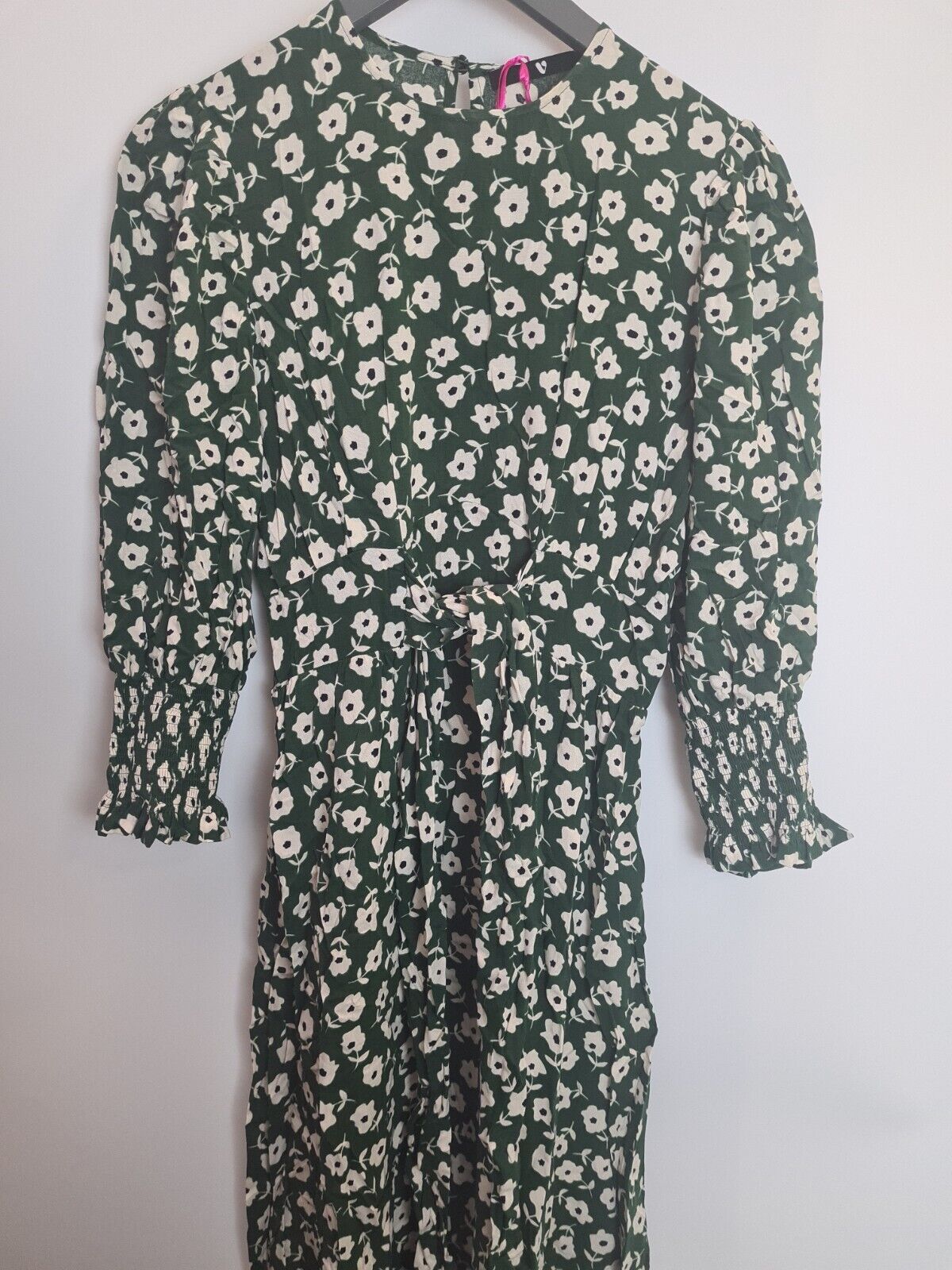 Women's Green Tie Waist Midi Dress Size 12 **** V524