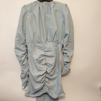 Missguided Ruched Siv Drape Mini Dress Blue Uk10****Ref V67