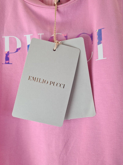 Emilio Pucci Baby Girls Pink Cotton Logo Dress Size 3 Months **** V219