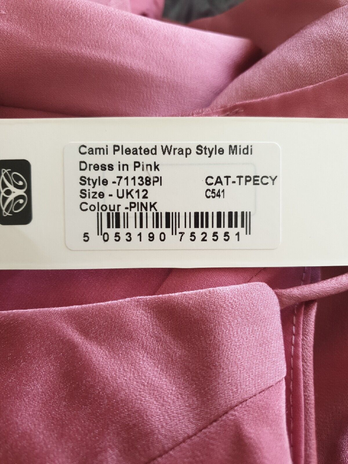 Chi Chi Cami Pleated Wrap Style Pink Uk12****Ref V492