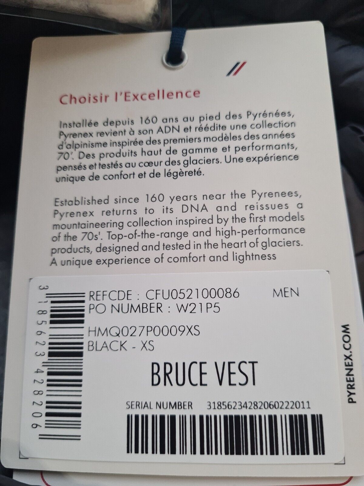 Pyrenex Ultralight Mens Black Bruce Vest Size XS **** V28